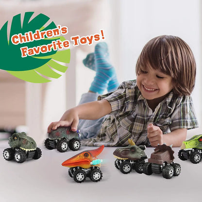 Dinosaur Toys Pull Back Cars Mini Monster Truck Car Toy Set for Kids Toddlers Boys Girls Gifts