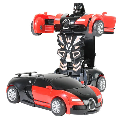 Transformation Mini 2 in 1 Car Robot Toy Anime Action Collision Transforming Model Deformation Vehicles Toy Gift for Children