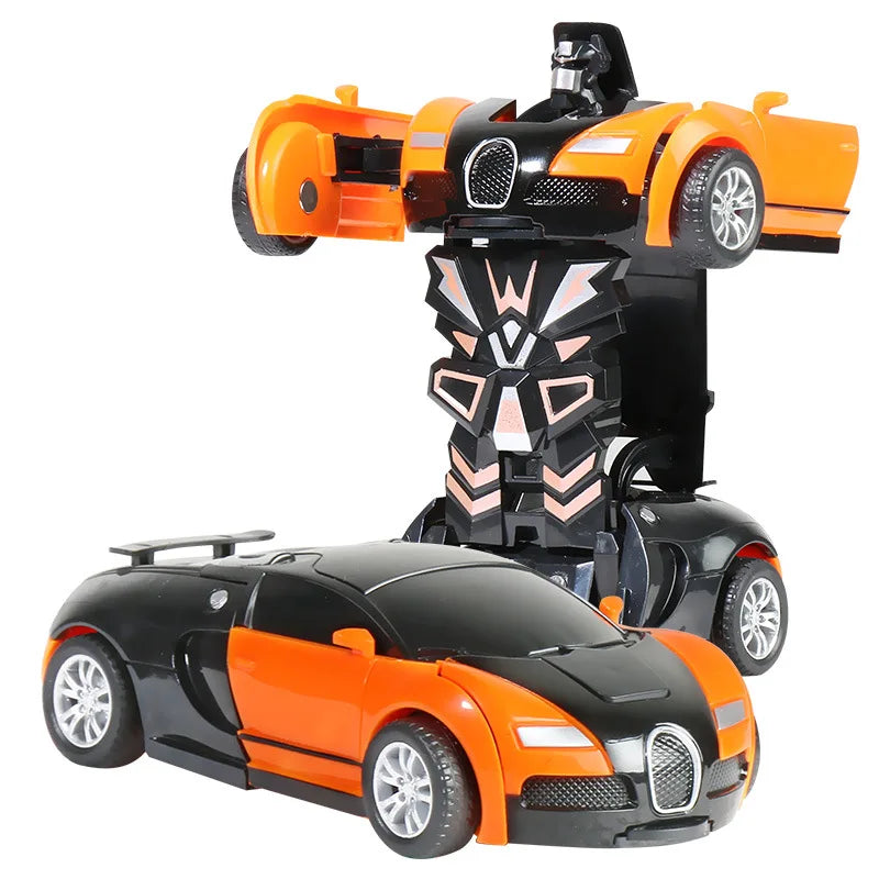 Transformation Mini 2 in 1 Car Robot Toy Anime Action Collision Transforming Model Deformation Vehicles Toy Gift for Children