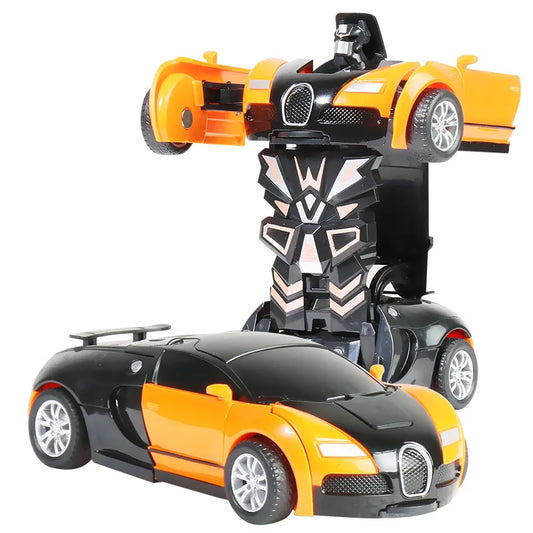 Transformation Mini 2 in 1 Car Robot Toy Anime Action Collision Transforming Model Deformation Vehicles Toy Gift for Children