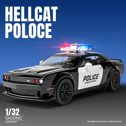 1:32 Dodge Challenger Hellcat Redeye Alloy Muscle Car Model Sound and Light Children's Toy Collectibles Birthday Gift