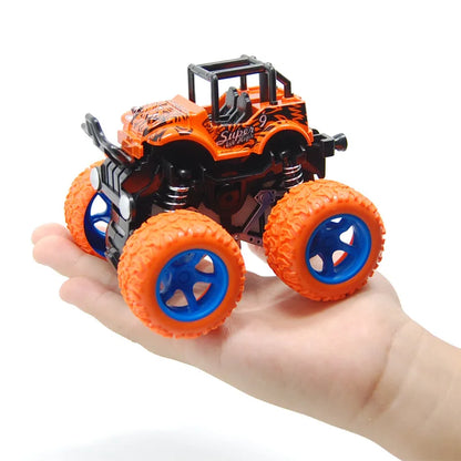 New Mini Inertial Off-Road Vehicle Four-Wheel-Drive Plastic Children Toy Car Pull Back Stunt Car DS29