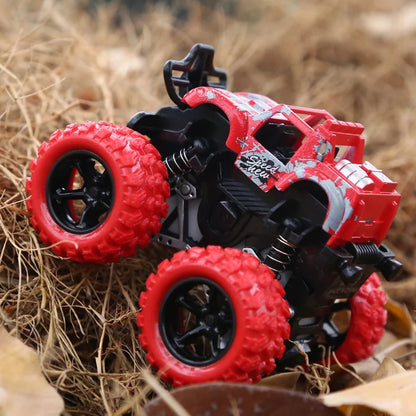 New Mini Inertial Off-Road Vehicle Four-Wheel-Drive Plastic Children Toy Car Pull Back Stunt Car DS29