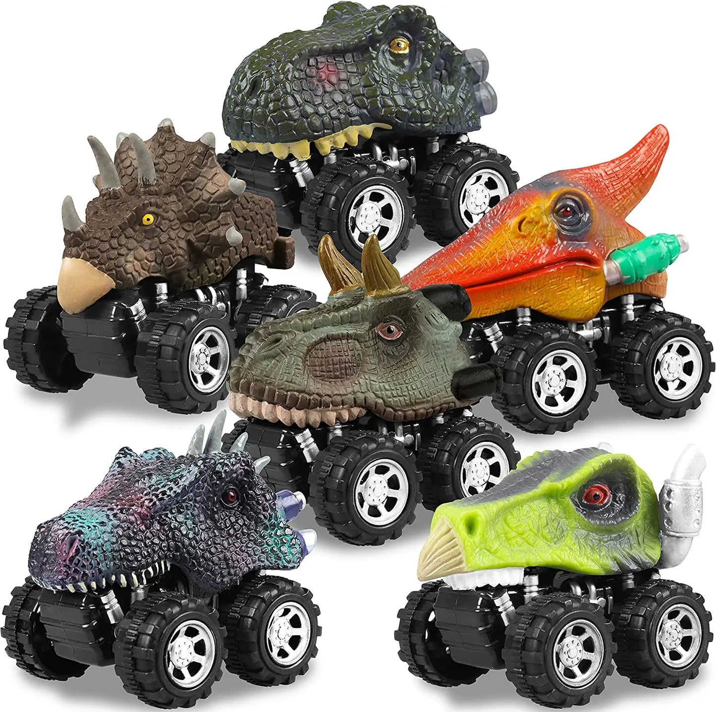 Dinosaur Toys Pull Back Cars Mini Monster Truck Car Toy Set for Kids Toddlers Boys Girls Gifts