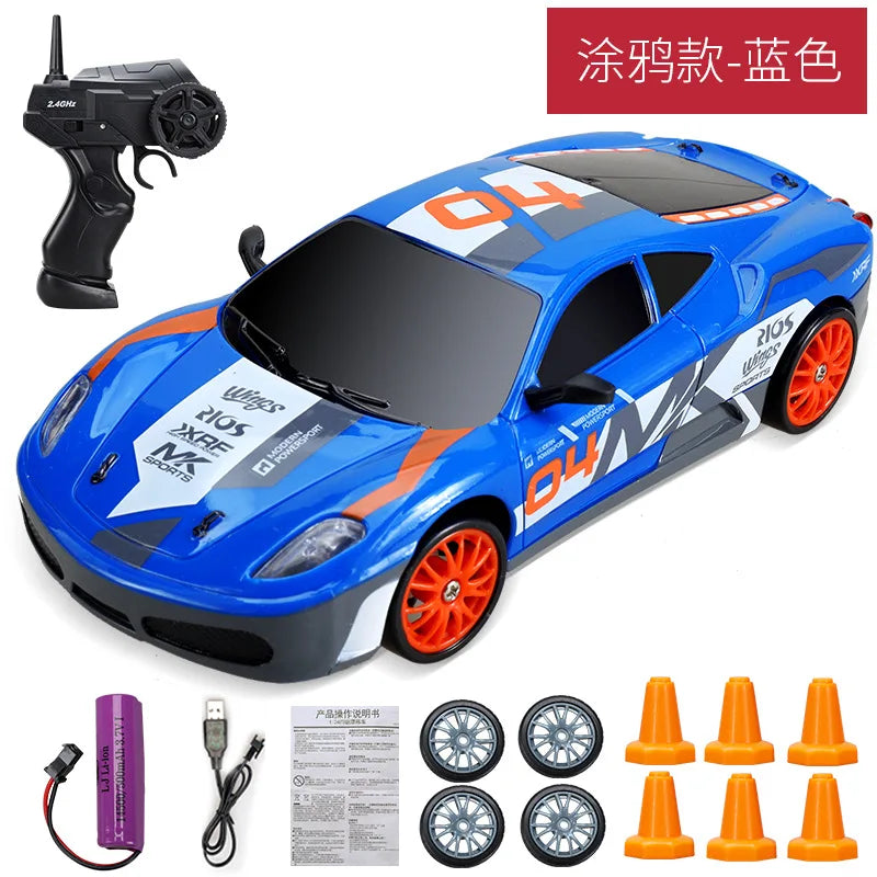 2.4G High Speed Drift Rc Car 4WD Toy Remote Control AE86 Model GTR Vehicle Car RC Racing Cars Toy for Children Christmas Gifts