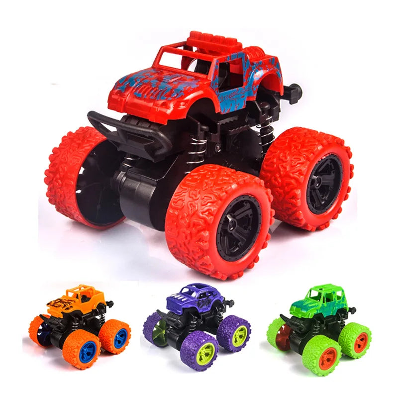 New Mini Inertial Off-Road Vehicle Four-Wheel-Drive Plastic Children Toy Car Pull Back Stunt Car DS29