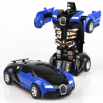 Transformation Mini 2 in 1 Car Robot Toy Anime Action Collision Transforming Model Deformation Vehicles Toy Gift for Children