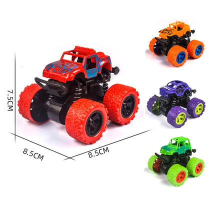 New Mini Inertial Off-Road Vehicle Four-Wheel-Drive Plastic Children Toy Car Pull Back Stunt Car DS29