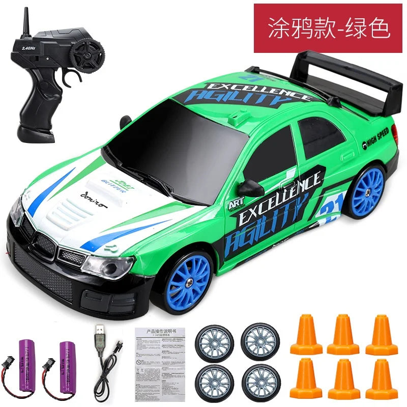 2.4G High Speed Drift Rc Car 4WD Toy Remote Control AE86 Model GTR Vehicle Car RC Racing Cars Toy for Children Christmas Gifts