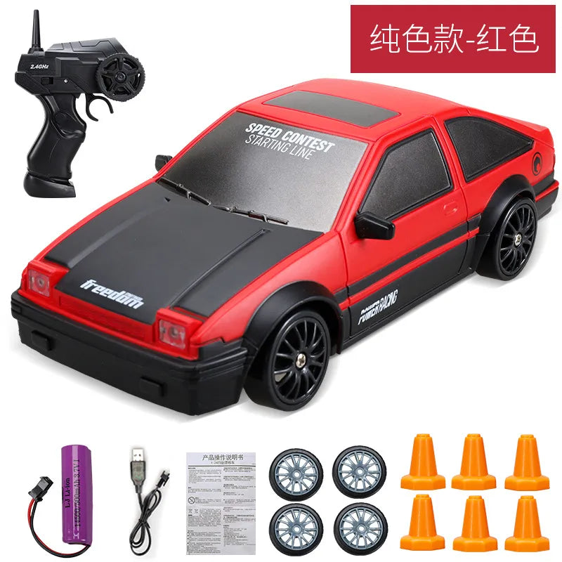 2.4G High Speed Drift Rc Car 4WD Toy Remote Control AE86 Model GTR Vehicle Car RC Racing Cars Toy for Children Christmas Gifts